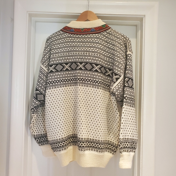Norwool of Norway Pure New Wool Arctic Circle Setesdal Cardigan Sweater Large - Picture 2 of 7